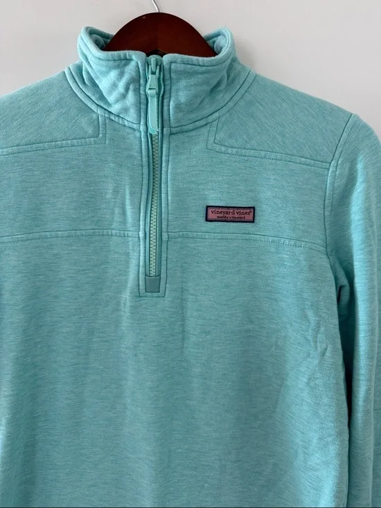 VINEYARD VINES Shep Shirt Womens Small 1/4 Zip Pullover Sweatshirt Mint Green - Picture 5 of 13